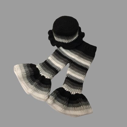 Bell Bottom Pants & Ruffle Hat | Easy PDF Pattern