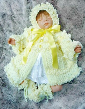 Knitting Pattern baby jacket, hat and booties  #126