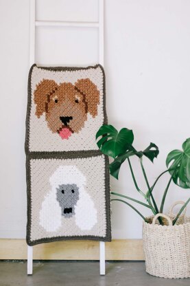 C2C Poodle Dog Blanket Square