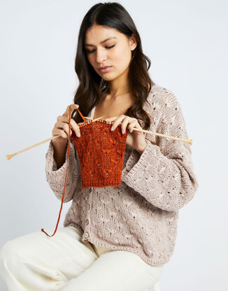 Moloko Cardigan in Wool and the Gang Tina Tape Yarn - Leaflet