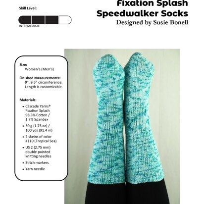 Speedwalker Socks in Cascade Yarns Fixation Splash - DK626 - Downloadable PDF