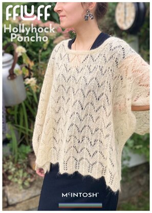 Hollyhock Poncho in McIntosh ffluff - Downloadable PDF