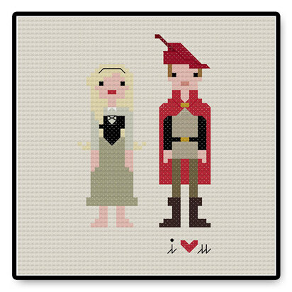 Aurora and Prince Phillip In Love - PDF Cross Stitch Pattern