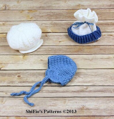 Crochet pattern 9 Bonnets & Hat Baby UK & USA Terms #6