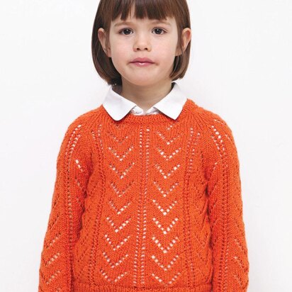 Girls Lacy Sweater in Bergere de France Ideal - 60508-441 - Downloadable PDF