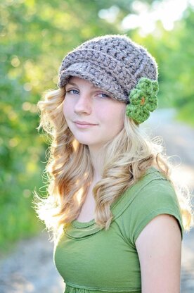 Ribbed Newsboy Hat / Pattern 014