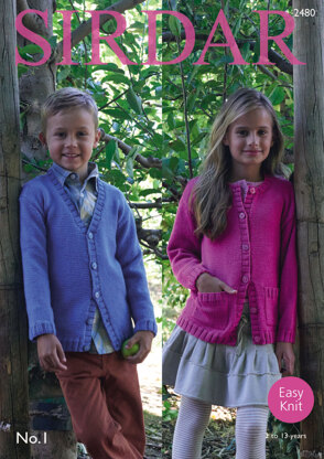 Cardigans in Sirdar No.1 - 2480 - Downloadable PDF