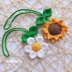 Daisy and Sunflower charm crochet