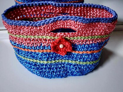 Raffia Basket with Handles