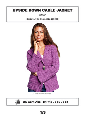 Upside Down Cable Jacket in BC Garn Semilla - 2292BC - Downloadable PDF