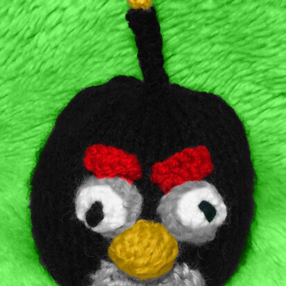 Bomb (Angry Birds) choc orange cover / toy - knitting pattern