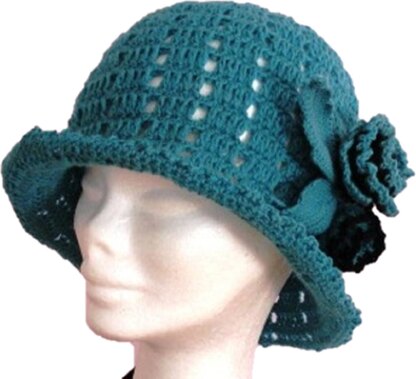 Aqua Rose Flower Hat