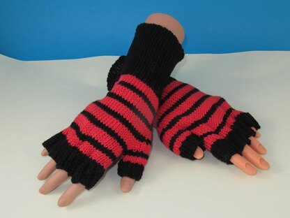 Easy Stripe Short Finger Gloves