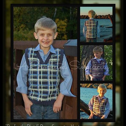 "Perfectly Plaid or Plain" Young Boys Sweater Vest