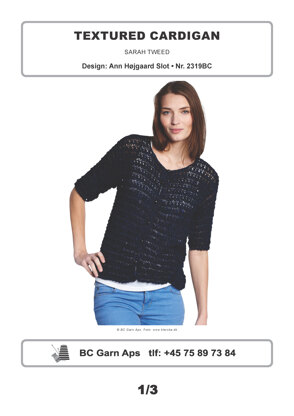 Textured Cardigan in BC Garn Sarah Tweed - 2319BC - Downloadable PDF