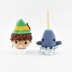 Buddy the Elf and Mr. Narwhal Ornaments