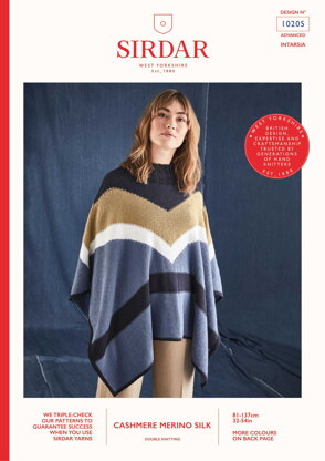 Women's Poncho in Sirdar Snuggly Cashmere Merino Silk DK - 10205 - Downloadable PDF