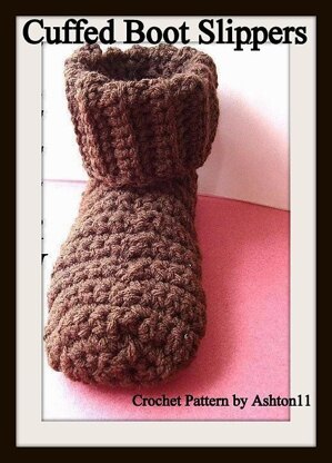 Cuffed Boot Slippers | Crochet Pattern  by Ashton11