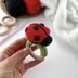 Ladybug crochet baby rattle toy pattern Amigurumi teething ring