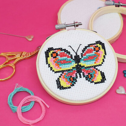 The Make Arcade Butterfly Cross Stitch Kit - 3 Inch