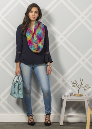 Highland Fling Cowl in Premier Yarns Everyday Plaid - Downloadable PDF