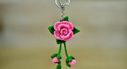 3D Crochet Flower Bag Charm & Keychain Pattern (PDF + Video Tutorial)