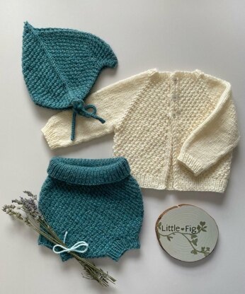 Briar Cardigan, Bloomers and Hat