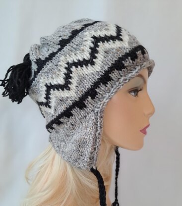 Serpentine Ear Flap Beanie