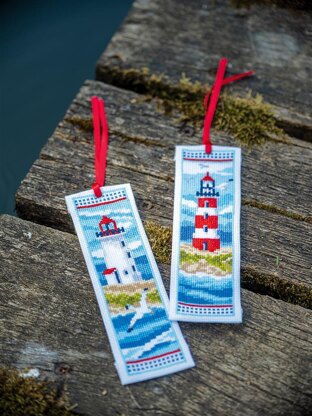 Vervaco Bookmark Kit Lighthouses Set Of 2 Cross Stitch Kit - 6 x 20 cm / 2.4in x 8in