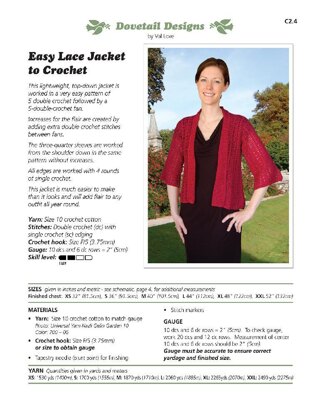 Dovetail Designs C2.4 Easy Lace Jacket PDF