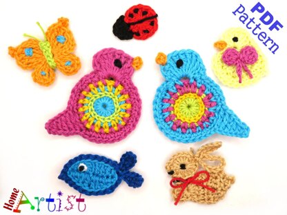 Set 01 crochet applique pattern