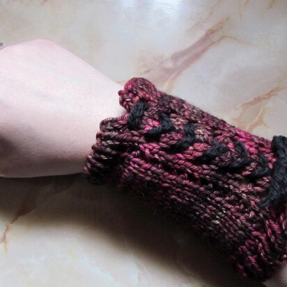 Gothic Romance Lace Up Wrist Cuffs - knitting pattern