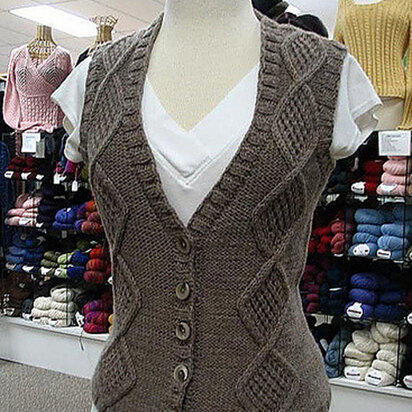 178 Greenwood Cabled Vest - Knitting Pattern for Women in Valley Yarns Northampton - knitting pattern