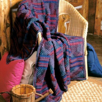 Textured Panels Afghan in Patons Classic Wool Worsted - knitting pattern