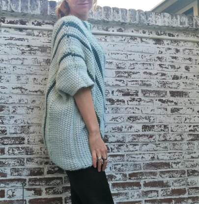 Tunisian poncho sweater Ripple