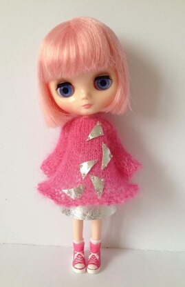 Airy Fairy tunic dress and vinyl skirt for 12" Blythe, Middie Blythe and Monster High dolls