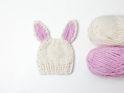 Two Tone Bunny Ears Hat Toque Winter Chunky Baby Children