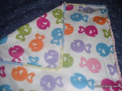 Fleece Blanket with Crochet Edging