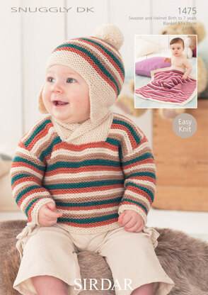 Boy's Sweater, Helmet and Blanket in Sirdar Snuggly DK - 1475 - Downloadable PDF