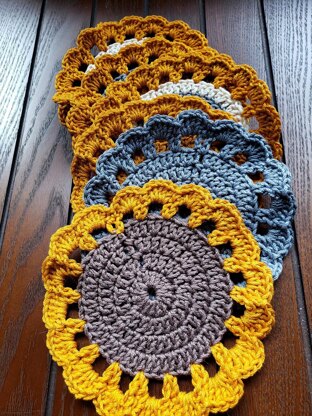 Crochet Sunflower Coasters