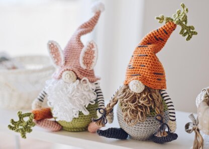 Two Easter Gnomes with a Carrot Crochet Pattern