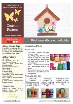 319 Birdhouse décor potholder