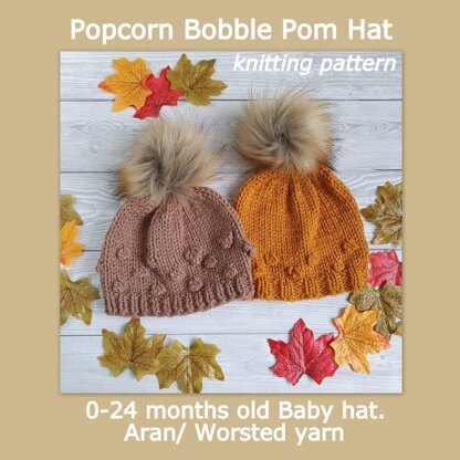 Popcorn Bobble Baby Hat