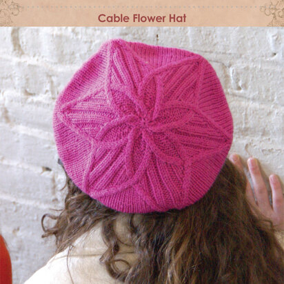 Cable Flower Hat in Classic Elite Yarns Liberty Wool Solids - Downloadable PDF