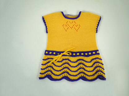 Hearts Knit Together Baby Dress in Cascade Yarns Heritage Solids - FW238 - Downloadable PDF