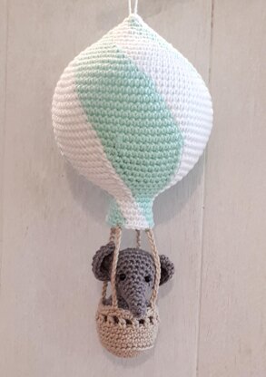 Elephant in a hot air balloon