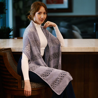 Trendsetter Yarns 6500U Milos & Spirit - Striped Eyelet Wrap PDF