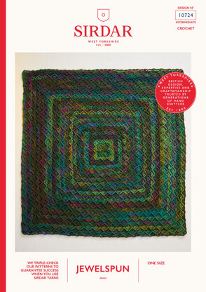 Blanket In Sirdar Jewelspun Aran - 10724P - Downloadable PDF