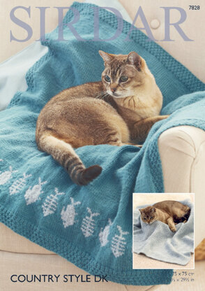 Cat Blankets in Sirdar Country Style DK - 7828 - Downloadable PDF