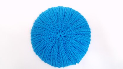 Ribbed Blue Hat